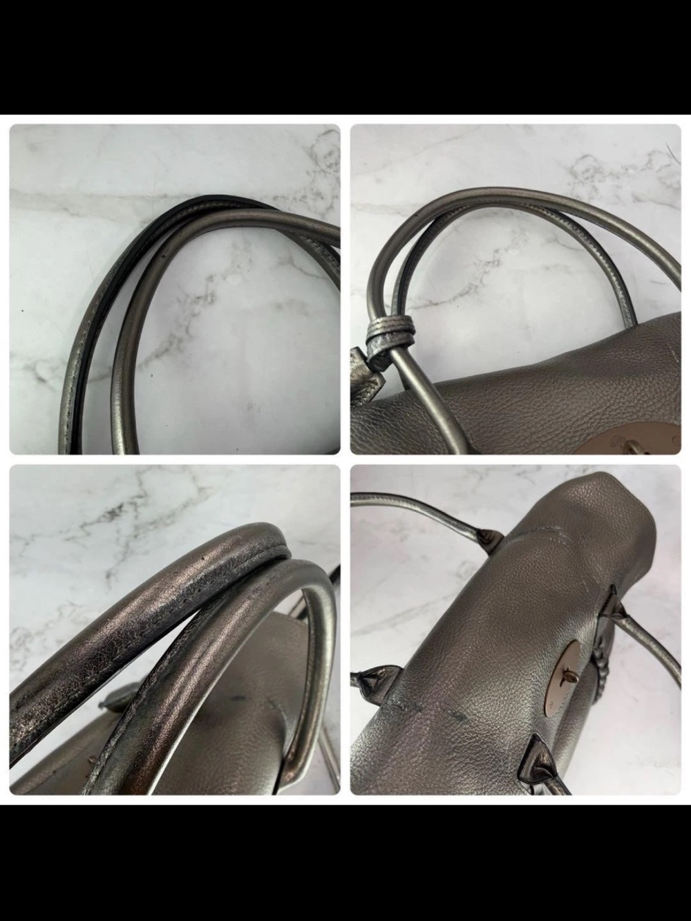 Mulberry Metallic Silver Braided Leather Shoulder Bag - Picture 7 of 13